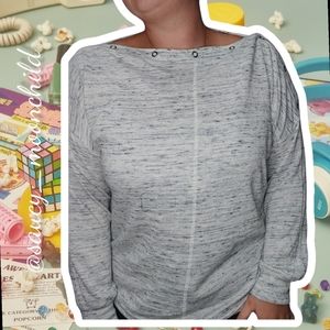 Maurices | Adjustable Heather Gray Snap Long Sleeve Dolman Top Shirt XL